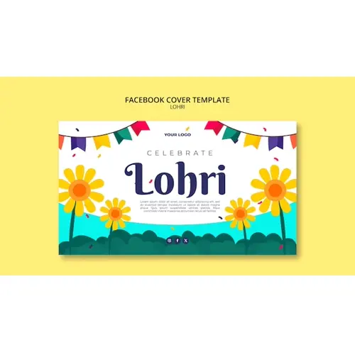 Lohri celebration facebook cover template