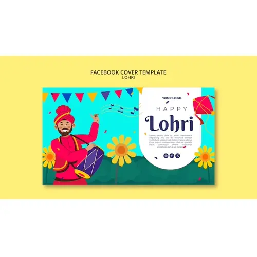 Lohri celebration facebook cover template