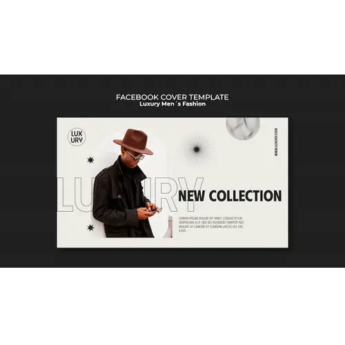 Luxury men's fashion facebook cover template