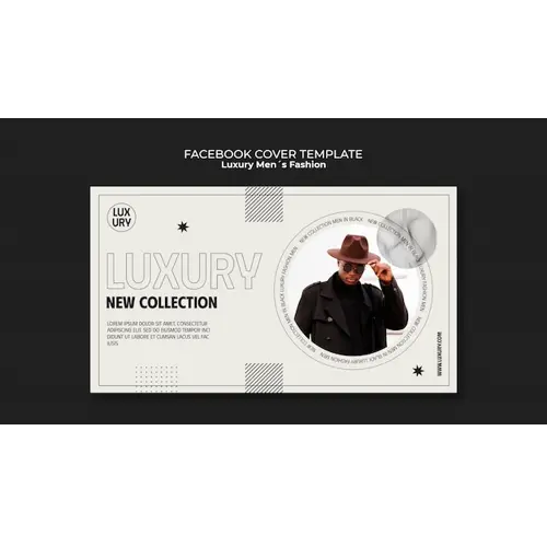 Luxury men's fashion facebook cover template