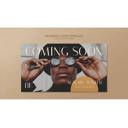 Luxury men's fashion facebook cover template