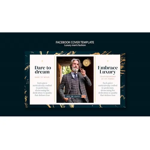 Luxury men's fashion facebook cover template