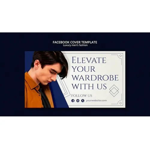 Luxury men's fashion facebook cover template