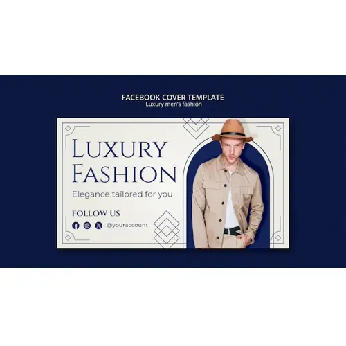 Luxury men's fashion facebook cover template