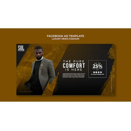 Luxury men's fashion facebook template
