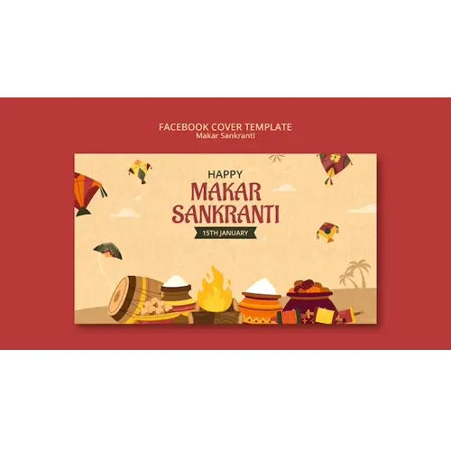 Makar sankranti celebration facebook cover