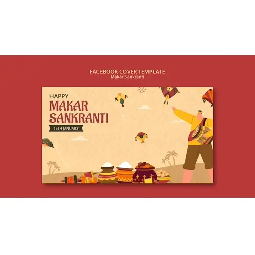 Makar sankranti celebration facebook cover