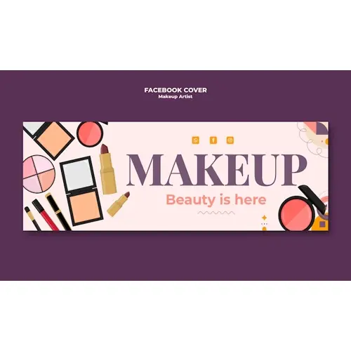 Makeup artist facebook cover template design