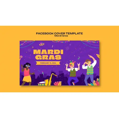 Mardi gras celebration facebook cover