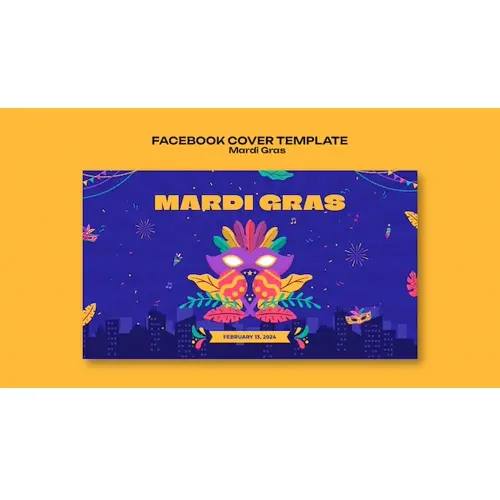 Mardi gras celebration facebook cover