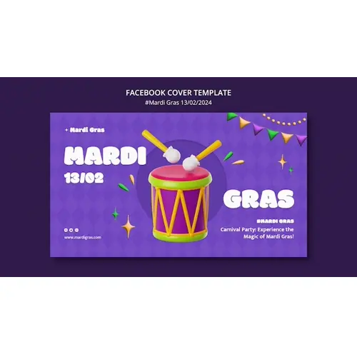 Mardi gras celebration facebook cover