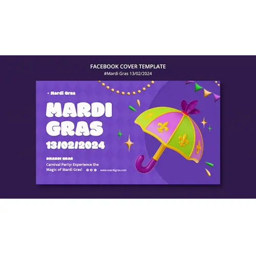 Mardi gras celebration facebook cover
