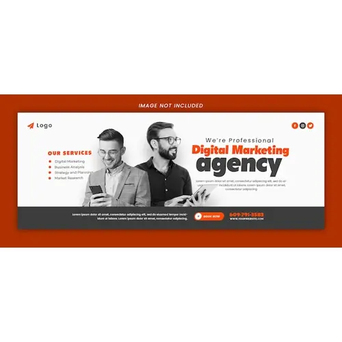 Marketing Agency Facebook Cover Banner Template PSD