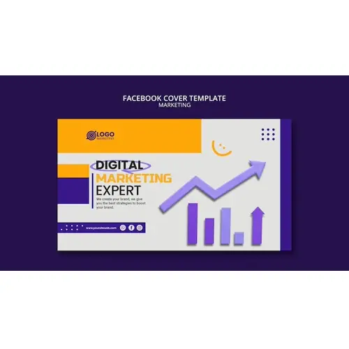 Marketing concept facebook cover template