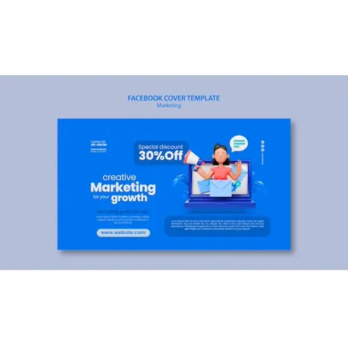 Marketing concept facebook cover template