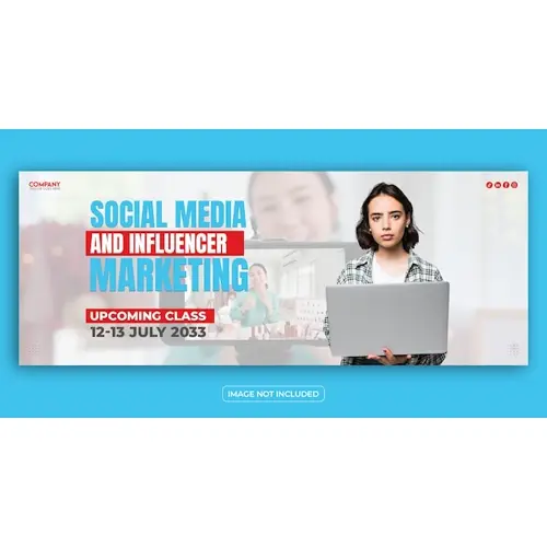 Marketing course facebook cover banner template or social media banner template