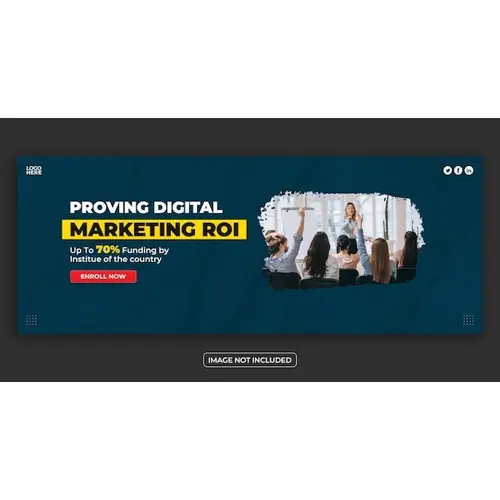 Marketing course facebook cover template or educational banner template