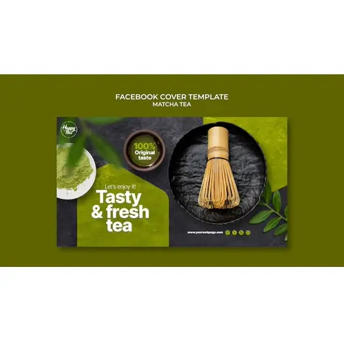 Matcha tea facebook cover template