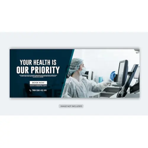 Medical health online services facebook cover or web banner template design