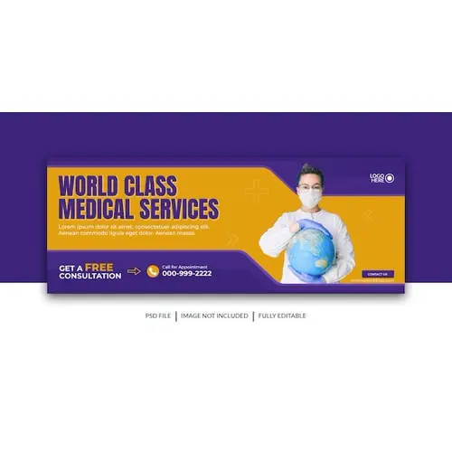 Medical healthcare social media cover Facebook cover web banner template