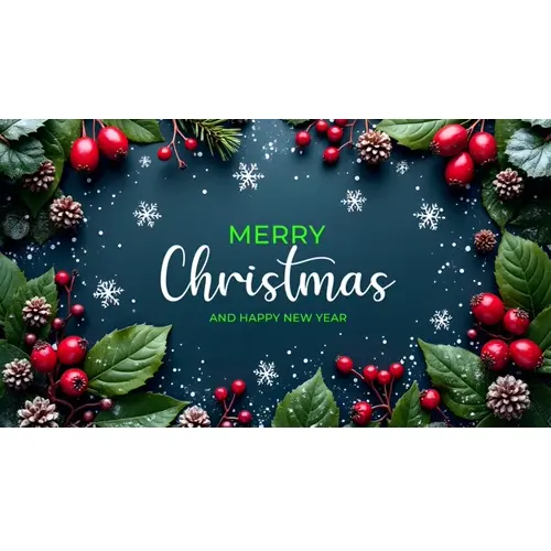 Merry Christmas facebook cover template with christmas ball pine tree star and dark background