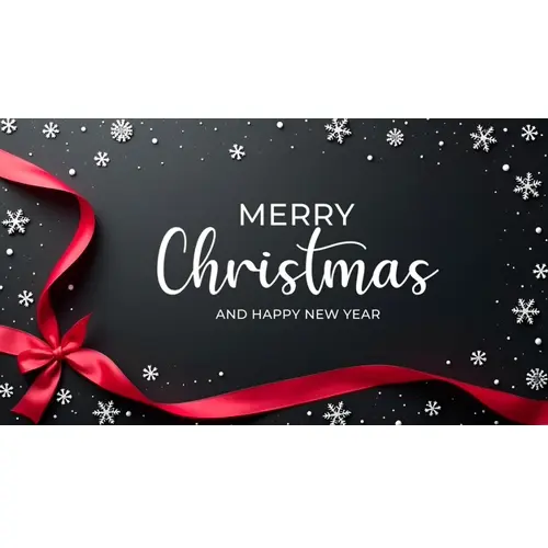 Merry Christmas facebook cover template with christmas ball pine tree star and dark background