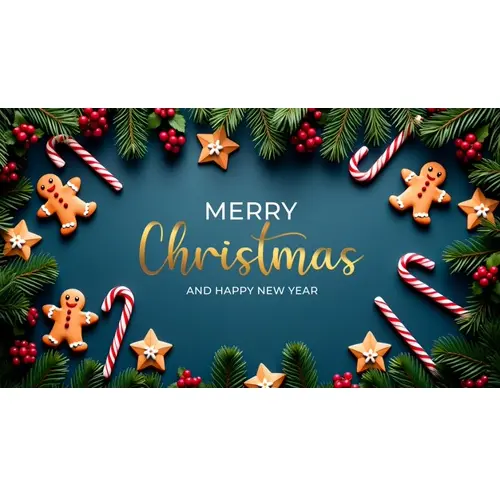 Merry Christmas facebook cover template with christmas ball pine tree star and dark background