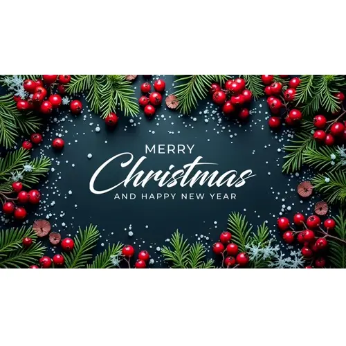 Merry Christmas facebook cover template with christmas ball pine tree star and dark background