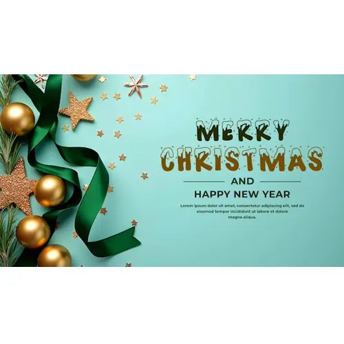 Merry Christmas facebook cover template with Christmas elements pine branches and light background