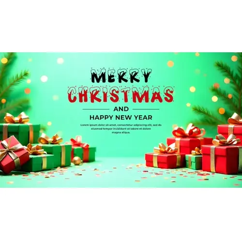 Merry Christmas facebook cover template with Christmas elements pine branches and light background