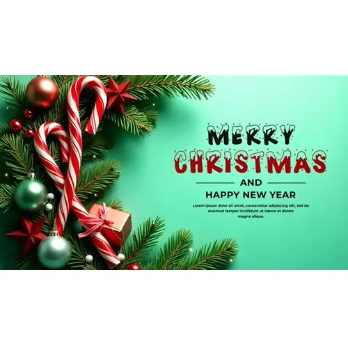 Merry Christmas facebook cover template with Christmas elements pine branches and light background