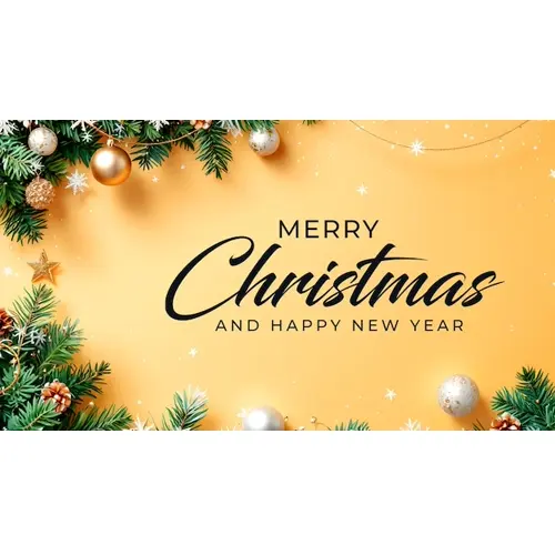 Merry Christmas facebook cover template with colorful Christmas elements tree and snowflakes
