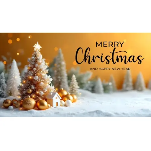 Merry Christmas facebook cover template with colorful Christmas elements tree and snowflakes