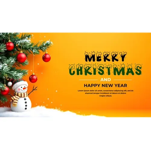 Merry Christmas facebook cover template with colorful Christmas elements tree and snowflakes
