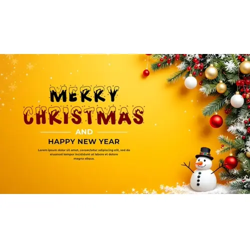 Merry Christmas facebook cover template with colorful Christmas elements tree and snowflakes
