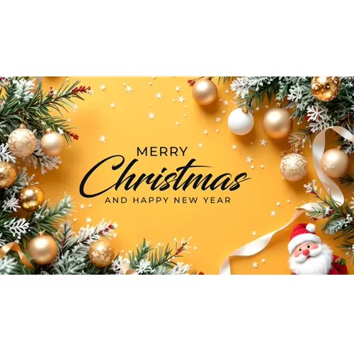 Merry Christmas facebook cover template with colorful Christmas elements tree and snowflakes