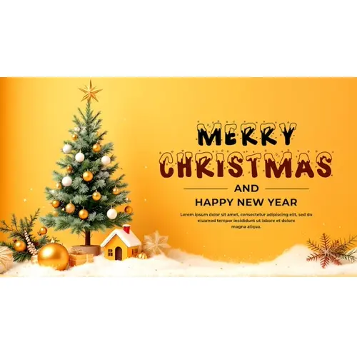 Merry Christmas facebook cover template with colorful Christmas elements tree and snowflakes