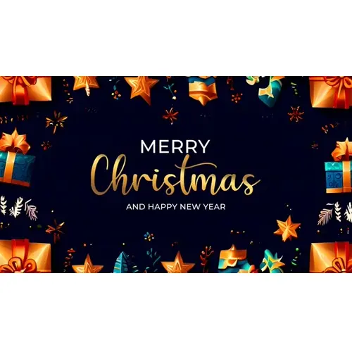 Merry christmas facebook cover template with red christmas ornaments hanging on a christmas tree