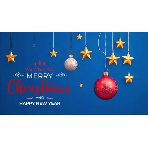 Merry christmas facebook cover template with red ornaments pine branches and wrapped gifts