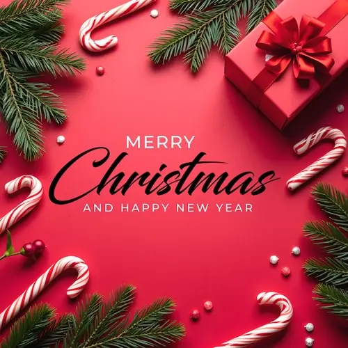 Merry Christmas facebook cover with hanging Christmas ball snowflakes and decorated background