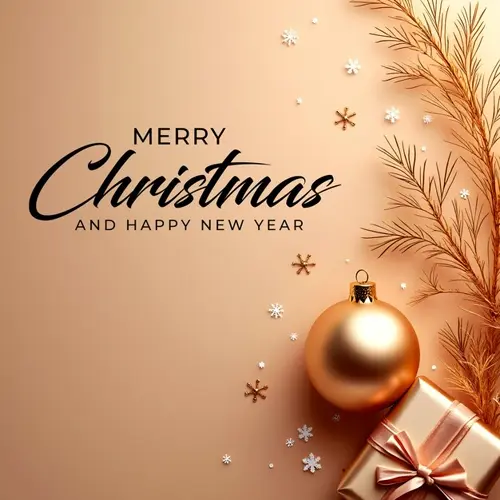 Merry Christmas facebook cover with hanging Christmas ball snowflakes and decorated background