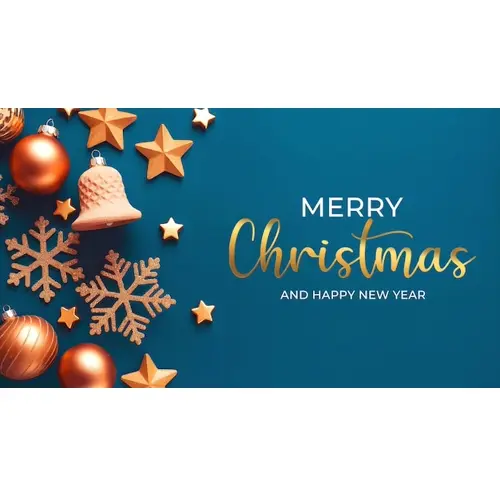 Merry christmas facebook cover with pine branches snowflakes and various christmas decorations