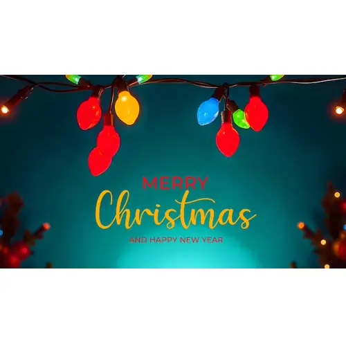 Merry christmas facebook cover with pine branches snowflakes and various christmas decorations