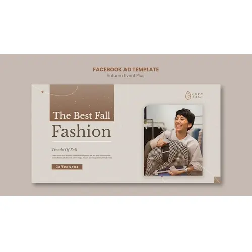 Minimal autumn fashion facebook template
