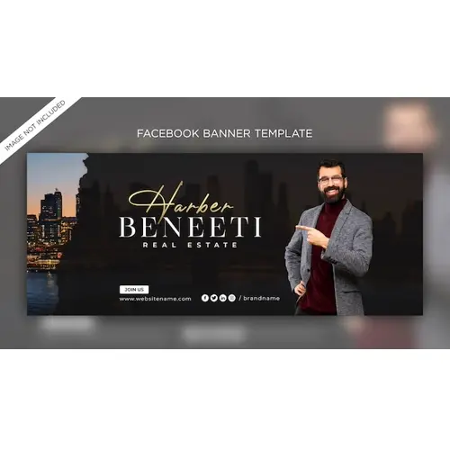 Minimal facebook cover social media banner premium Psd