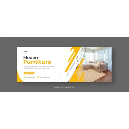 Minimal furniture facebook cover page web banner template