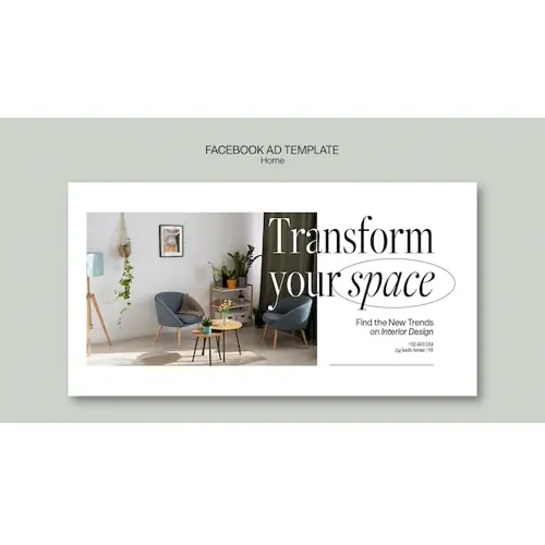 Minimalist interior design facebook template