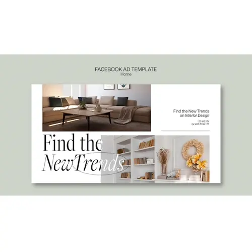 Minimalist interior design facebook template