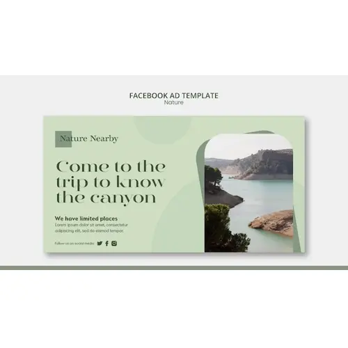 Minimalist nature facebook ad template