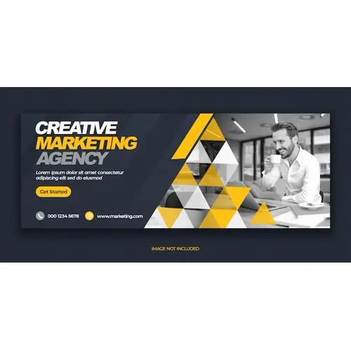 Modern dark dynamic business marketing Facebook cover